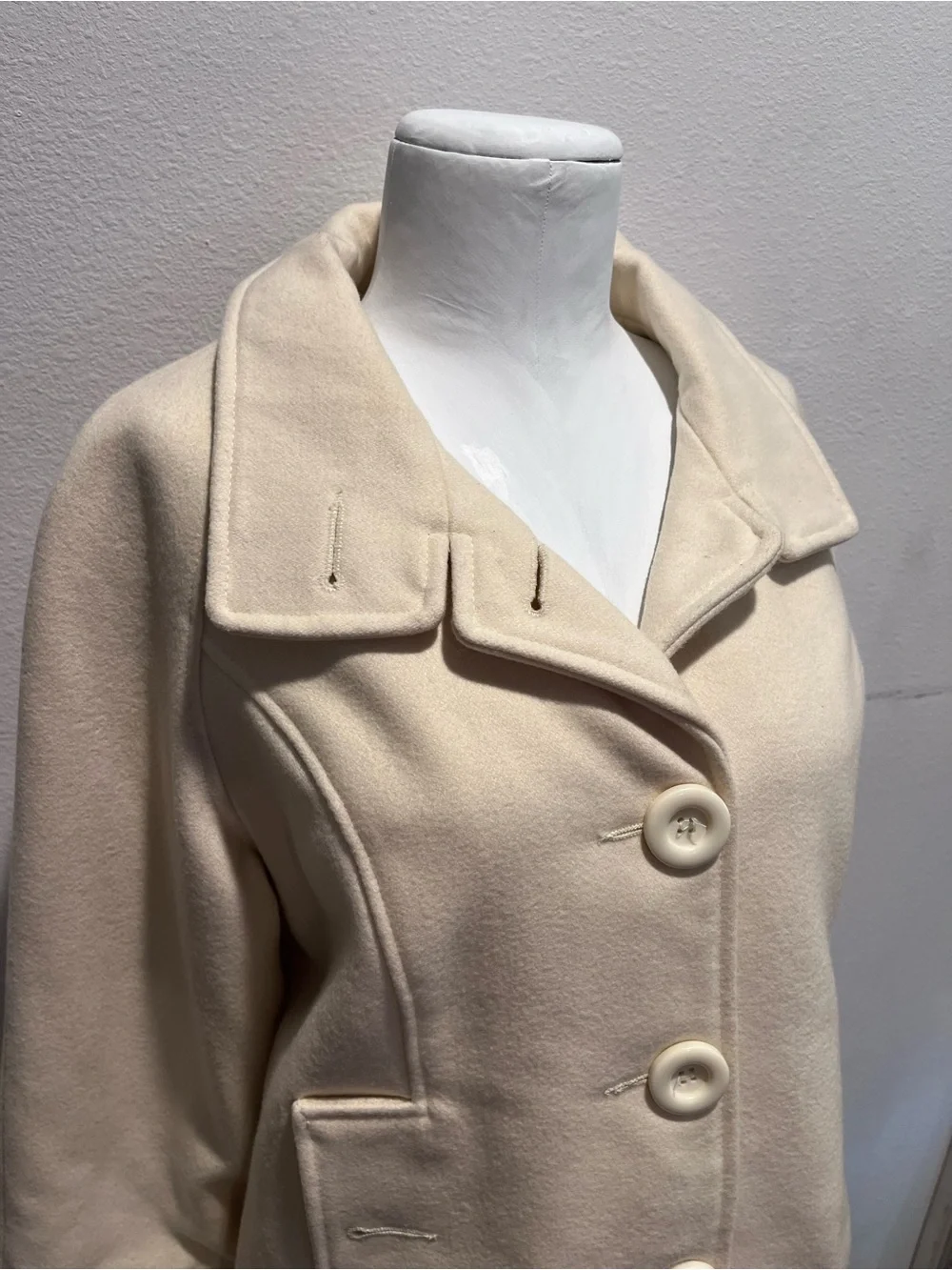 Vintage Forever Creme Wool Pea Coat